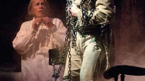 Ebenezer Scrooge Visted By Jacob Marley S Ghost In Goodman S Theatre