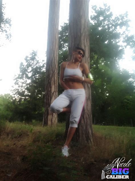 Ts Nicole Big Caliber In Candid Photos In The Woods