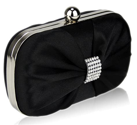 wholesale black sparkly crystal satin clutch purse