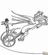 Coloring Medea Chariot Pages Dragon Greek Mythology Fairy Supercoloring Super sketch template