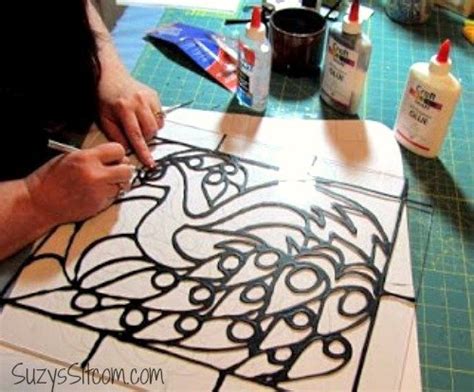 Creating Faux Stained Glass With Acrylic Paint And Glue Hometalk