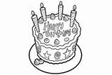 Cake Birthday Coloring Candles Activity Pages sketch template