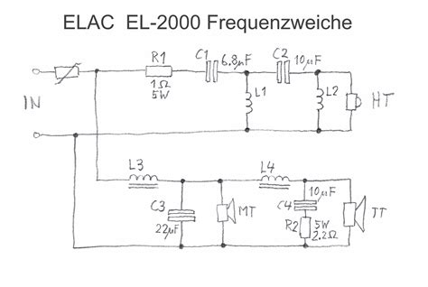 elac el  frequenzweiche schaltplan schematic el elac frequenzweiche offtopic