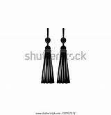 Icon Tassels Earrings Premium Jewelry Vector Outline sketch template