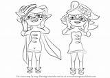Sisters Splatoon Squid sketch template