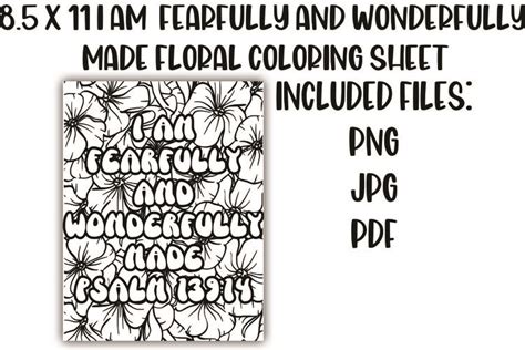 fearfully  wonderfully  floral coloring sheet