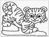 Tiger Coloring Pages Baby Cartoon Printable Drawing Cub Print Template Tigers Preschool Colouring Color Lsu Kids Templates Wolf Leopard Daniel sketch template