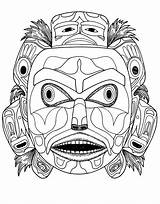 Coloring Native Pages American Mask Indian Bear Kwakiutl Tribal Spirit Adults Adult Head Drawing Masks Printable Color Justcolor Tribe Getdrawings sketch template