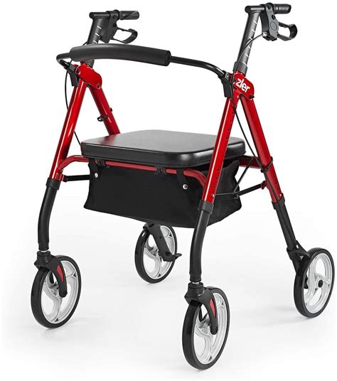 zler heavy duty rollator walker  lbs bariatric rollator walker  extra wide padded seat