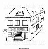 Clipart School Buildings Outlined Building Office Clip Story Cliparts Clipground Dero Vector Two sketch template