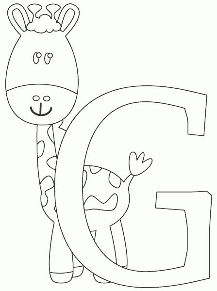 letter    giraffe coloring page