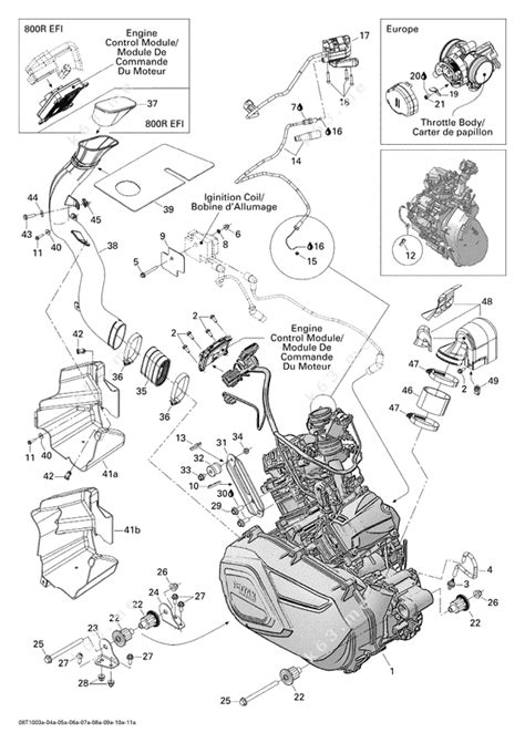 bombardier  outlander  efi engine  parts catalog