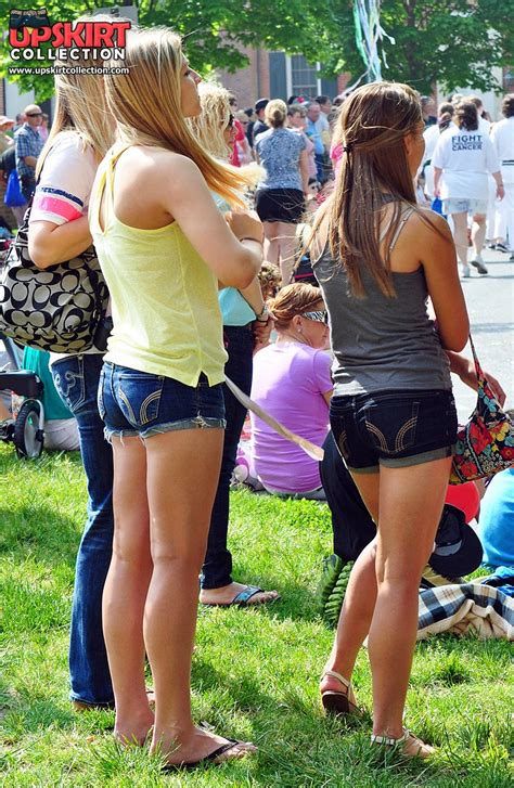 girl shows her denim shorts on cam
