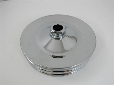 chrome gm power steering pulley dbl  racing power company