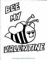 Coloring Valentine Bee Cute Pages Kids Valentines Printables sketch template
