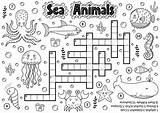 Crucigrama Marinos Crossword Colouring Whale 2222 Safely sketch template