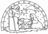 Jesus Birth Coloring Nativity Pages Scene Manger Drawing Simple Sketch Print Line Color Animals Drawings Colour Printable Paintingvalley Getcolorings Bible sketch template