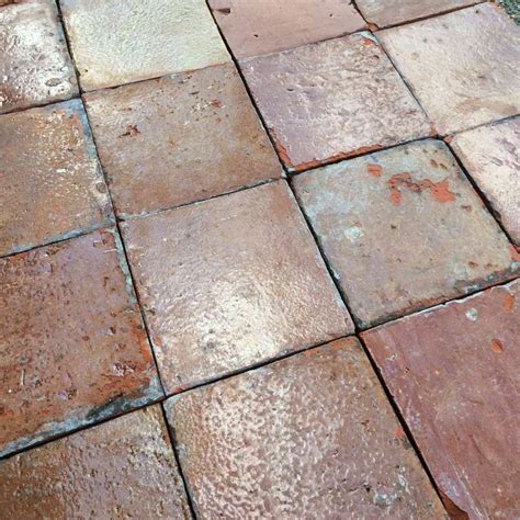 dutch antique glazed terracotta floor tiles    cm piet jonker