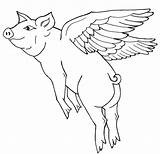 Flying Coloring Pig Pages Pigs Template Colouring Drawing Printable Templates Getcolorings Print Animal Kids Tattoo sketch template