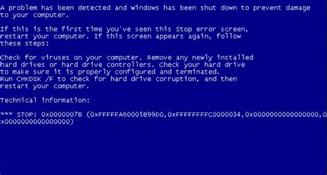 Ошибка Синий экран смерти 0x0000007b inaccessible boot device