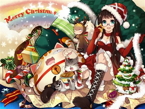 anime christmas girls desktop wallpaper animewp  atsnguyen anime christmas