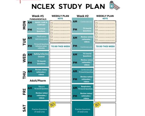 nclex study plan nclex study guide  nursing students etsy