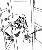 Coloring Pages Cartoon Spider Man Spiderman Color Shooting Webs Character Kids Printable Sheets Found sketch template