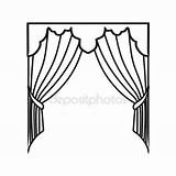 Curtain Stage Drawing Outline Getdrawings Curtains Icon Window sketch template