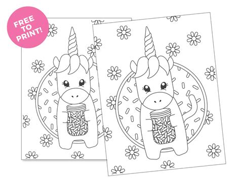 printable unicorn coloring page design eat repeat