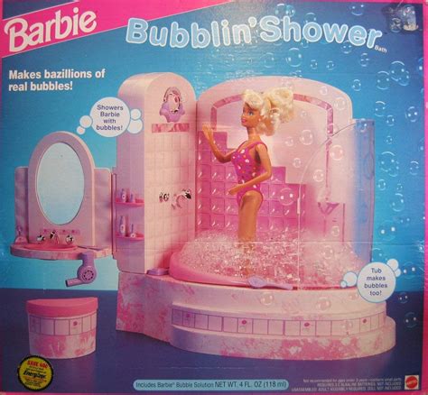 barbie bubblin shower bath playset sprays real bubbles 1992