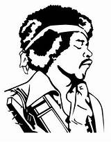 Hendrix Jimi Coloring Pages Printable Getcolorings Color sketch template