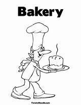 Baker Coloring Pages Bakery Barbie Baked Goods Template sketch template