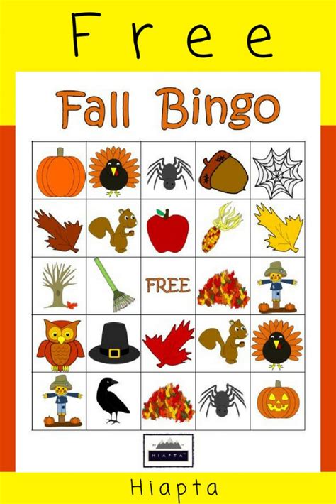 fall bingo cards printable printable templates
