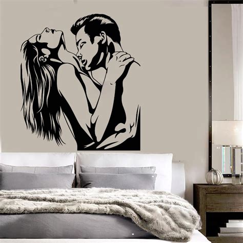Vinyl Wall Decal Loving Couple Love Romance Art Bedroom