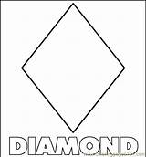 Diamond Coloring Pages Shapes Color sketch template