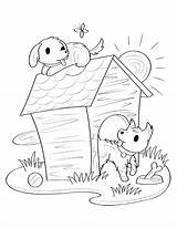 Dog Doghouse Museprintables sketch template
