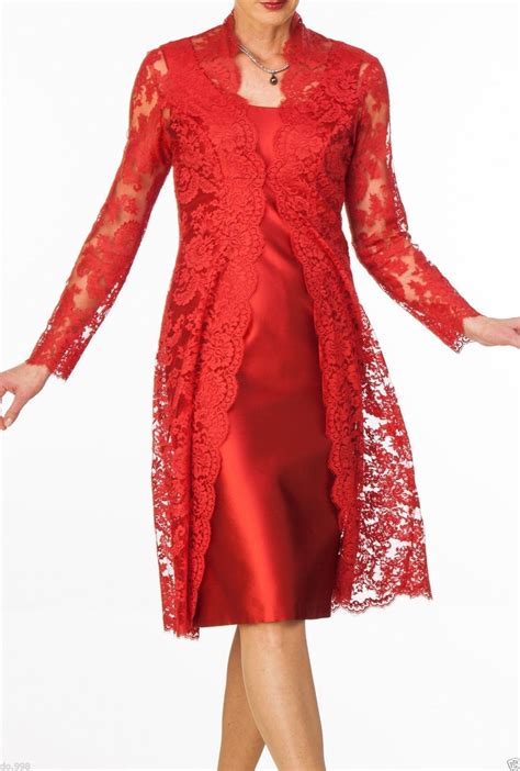 long jacket red mother   bride outfit  size wedding evening gowns lace dress