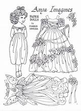Paper Dolls Coloring Pages Anya Doll Printable Charles Ventura Vintage Colouring Imagines Adult Color Toys Fun Crafts Papercraft Paperdolls Diy sketch template