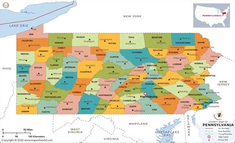 Pennsylvania Labeled Map Printable Map Of Pennsylvania Printable Maps