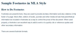 sample footnotes  mla style  research guide  students