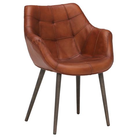 birinus leather dining chair light brown matt leather dining chairs