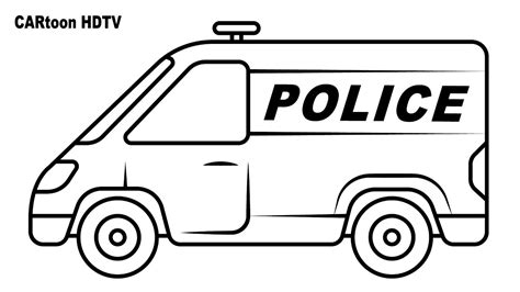 police car cartoon coloring pages pick   colored pencils