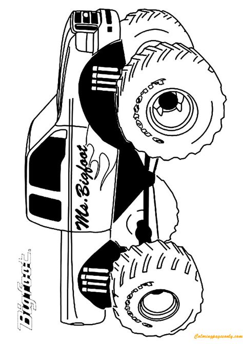 ms bigfoot monster truck coloring page  printable coloring pages