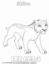 Ice Age Coloring Shira Pages Colouring Diego Collision Course Saber Cat Continental Drift Toothed Tiger Female Characters Popular sketch template