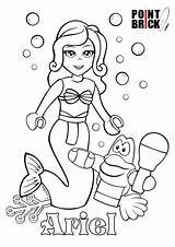 Ariel Ninjago Princesas Stampare Sebastian Coloringonly Playmobil Gratuitamente Pointbrick Principessa Mermaids sketch template