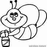 Bee Coloring Pages Colouring Insects Sheet Clipart Honey Set Treehut Clipartbest Swati Sharma sketch template