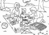 Picnic Coloring Clipart Family Summer Pages Caillou Beach Children Sketch Food Coloringsun Clipground Adults Credit Larger Cute Size sketch template