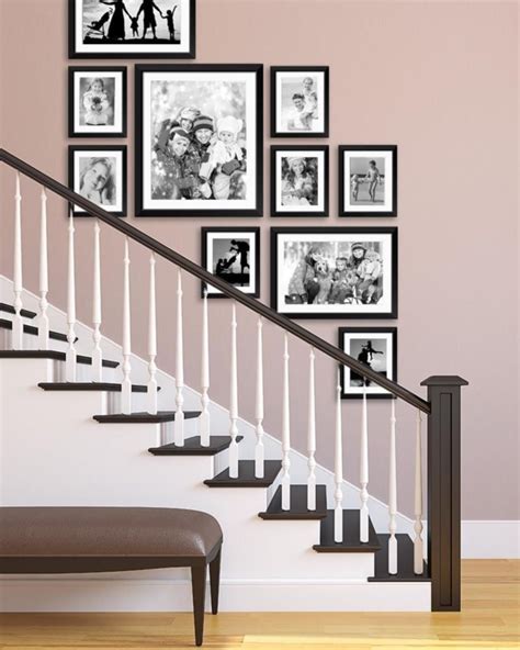 attractive arrangement ideas  family  stair wall decor
