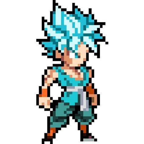 Goku Traje Maestro Final Z Ssj Blue Sprite Dibujos Pixelados Dibujos