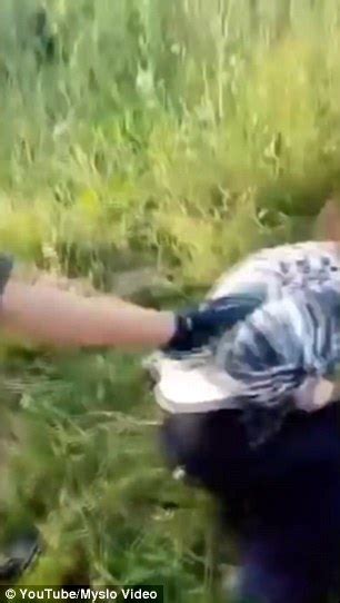 shocking video shows teen lynch mob beat russian paedophile who went to